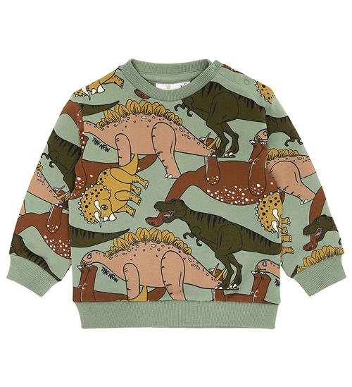 The New Siblings Sweatshirt - TnsLee - Hedge Green Dino AOP