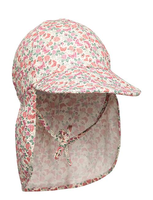 Cap W/Neck & Tie W/Print Melton Pink