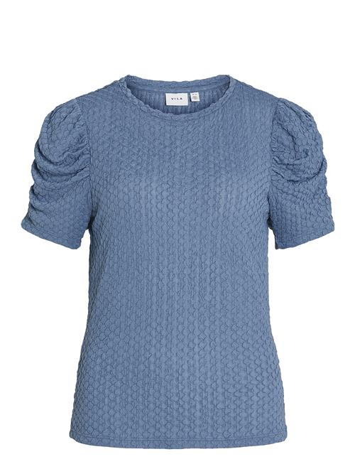 Vila Vianine S/S Puff Sleeve Top Vila Blue