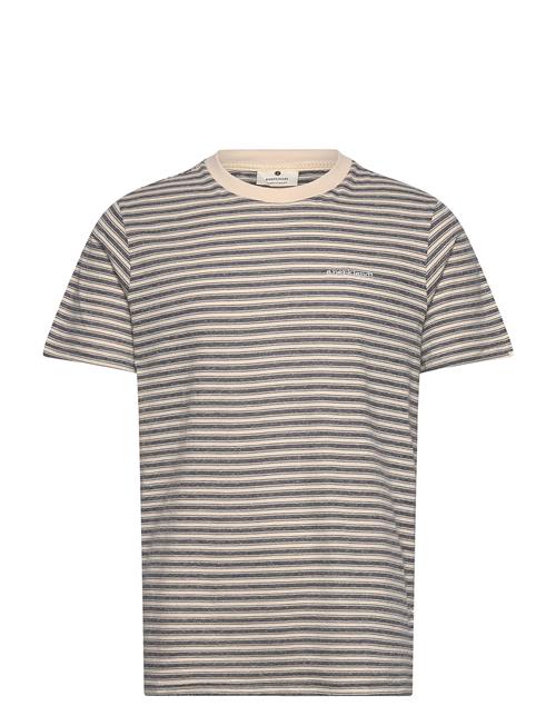 Akrod S/S Cot/Linen Stripe Tee Anerkjendt Grey