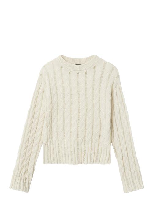 Se LMTD Nlflinje Ls Short Knit LMTD White ved Booztlet