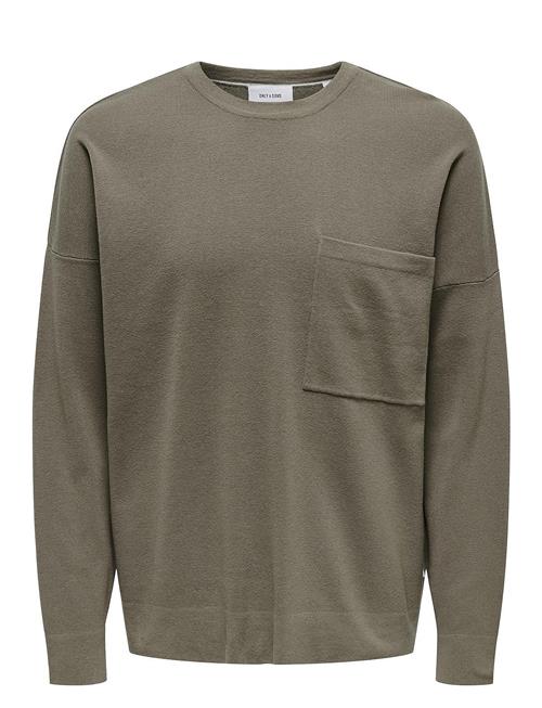 ONLY & SONS Onslamai Ovz 12 Ls Pocket Crew Knit ONLY & SONS Green