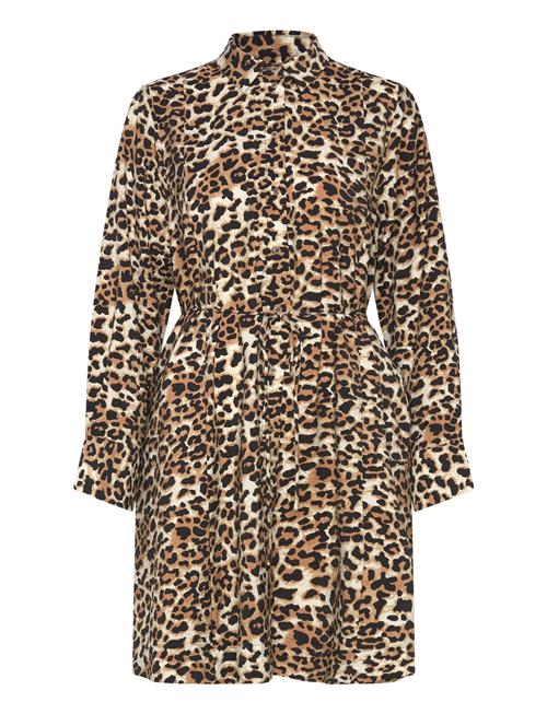 Slfsalli Ls Aop Short Dress B Selected Brown