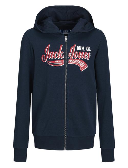 Se Jack & Jones Jjelogo Sweat Zip 2Col Ss24 Noos Jnr Jack & J S Navy ved Booztlet