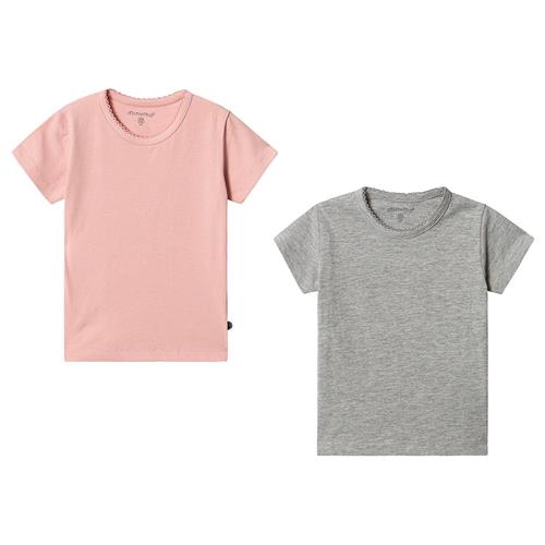 Se Minymo Basic T-Shirt 2-Pack Blush | Lyserød | 92 (1,5-2) cm ved Babyshop