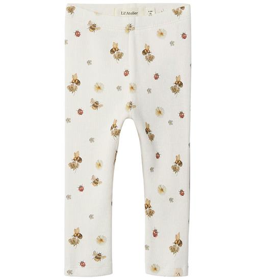 Se Lil Atelier Lil' Atelier Leggings - NbfLavo - Rib - Coconut Milk ved KidsWorld