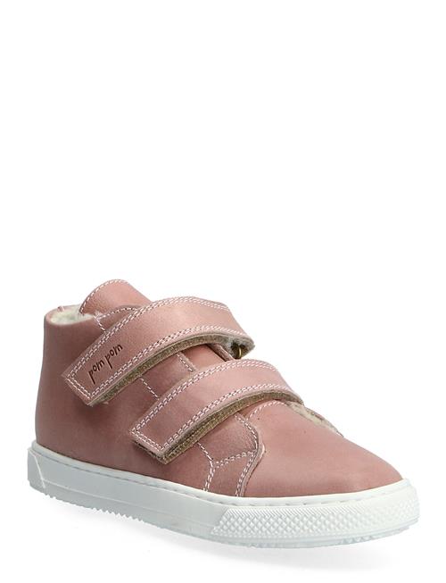 Se Pom Pom Velcro High Top Fur Sneaker Pom Pom Pink ved Booztlet