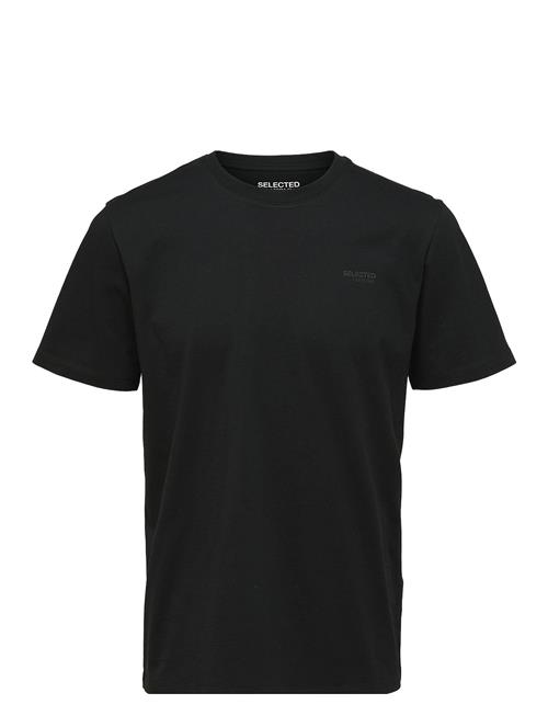 Se Selected Homme Slhaspen Logo Ss O-Neck Tee Noos Selected Homme Black ved Booztlet