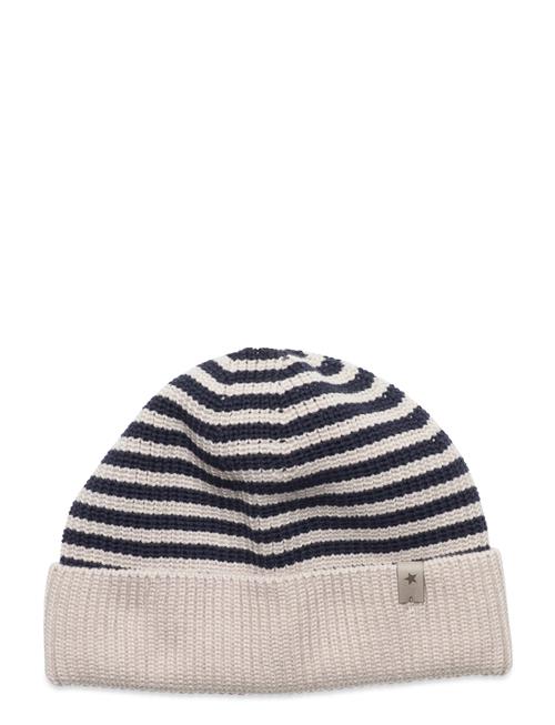 Se Huttelihut Beanie Striped Wool Knit Huttelihut Beige ved Booztlet