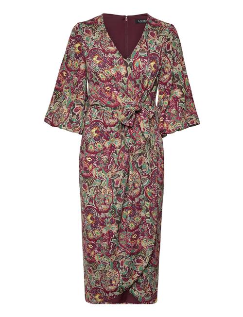 Floral Jersey Tie-Front Midi Dress Lauren Ralph Lauren Red