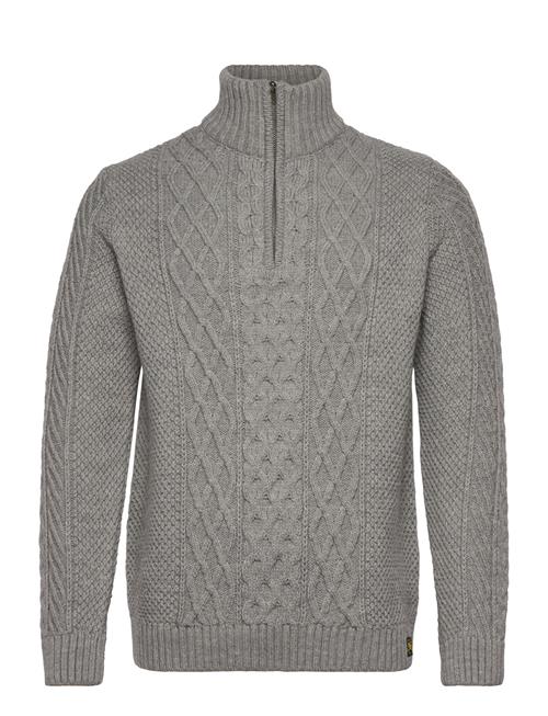 Se Superdry Jacob Cable Knit Half Zip Superdry Grey ved Booztlet