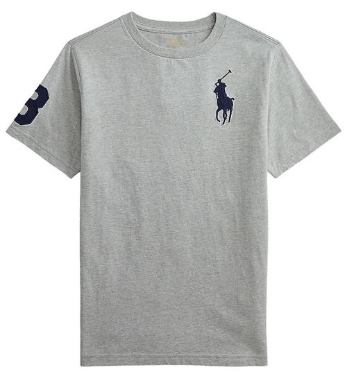 Se Polo Ralph Lauren Polo Ralph Lauren T-shirt - GrÃ¥meleret m. Navy ved KidsWorld