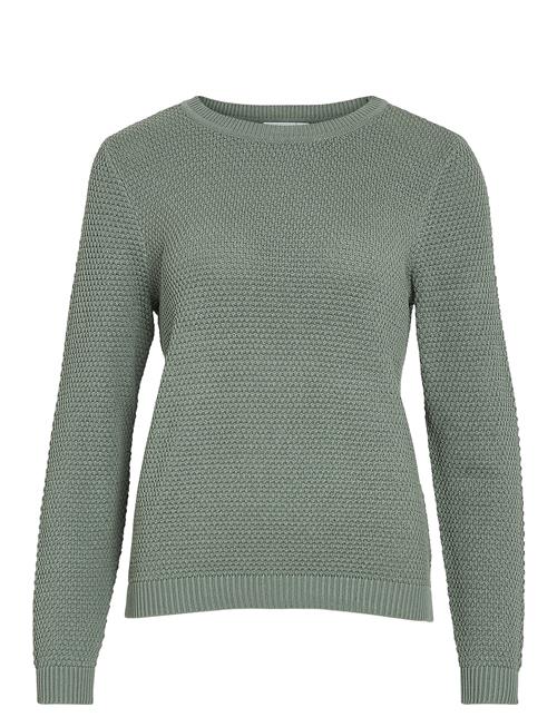 Se Vila Vidalo O-Neck L/S Knit Top- Noos Vila Green ved Booztlet