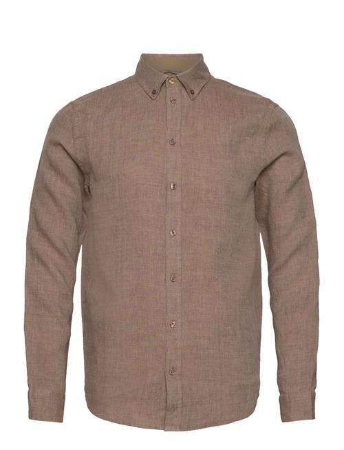 Mmgtheo Linen Shirt Mos Mosh Gallery Brown