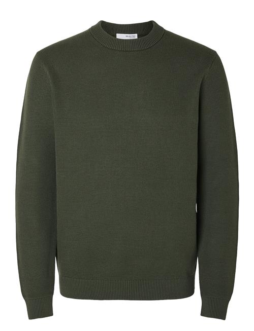 Se Selected Homme Slhdane Ls Knit Structure Crew Neck Noos Selected Homme Green ved Booztlet