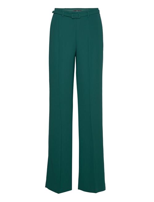 Se Mango Wideleg Trousers With Belt Mango Green ved Booztlet