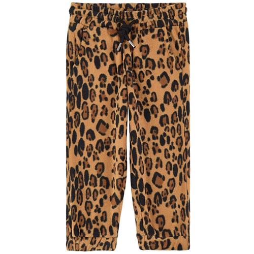 Se Mini Rodini Leopard Fleecebukser Beige | Beige | 128/134 cm ved Babyshop