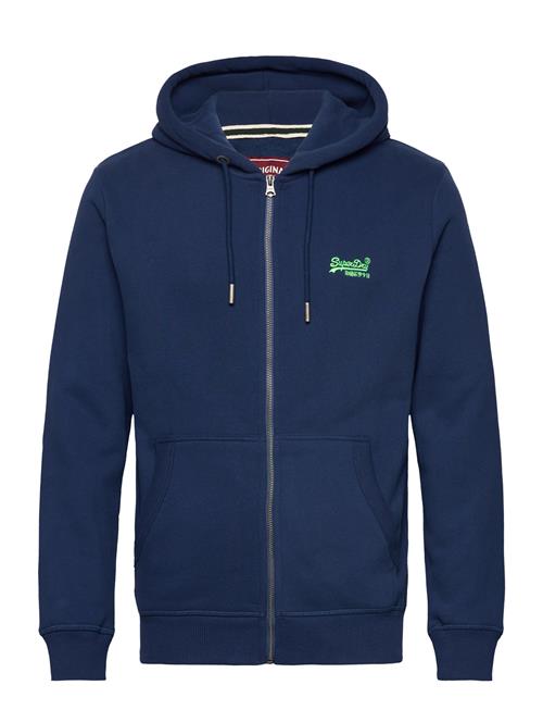 Essential Logo Zip Hoodie Superdry Navy