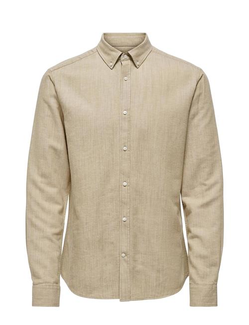 ONLY & SONS Onsarlo Ls Hrb Linen Shirt ONLY & SONS Beige