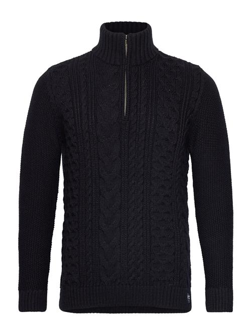 Se Superdry Jacob Cable Knit Half Zip Superdry Navy ved Booztlet