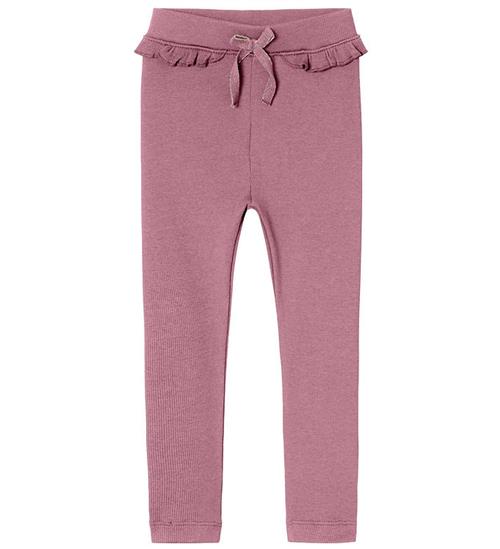 Se Name It Leggings - Rib - NmfNilla - Mauve Orchid ved KidsWorld