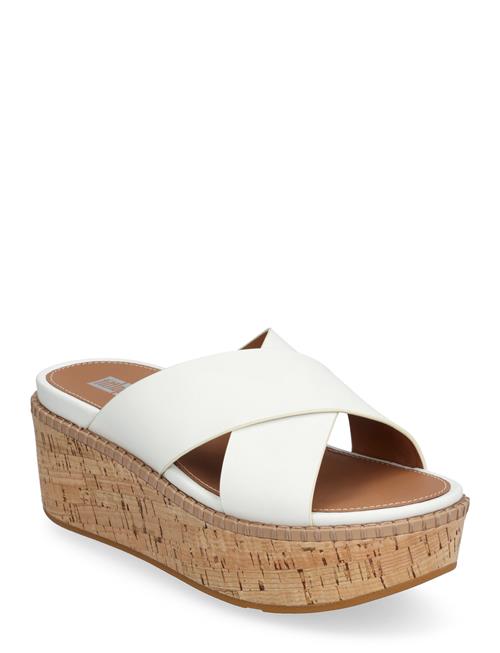 Se FitFlop Eloise Leather/Cork Wedge Cross Slides FitFlop White ved Booztlet