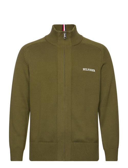 Tommy Hilfiger Monotype Chunky Cotton Zip Thru Tommy Hilfiger Green