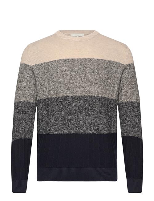 Se Tom Tailor Structure Mix Crewneck Knit Tom Tailor Patterned ved Booztlet