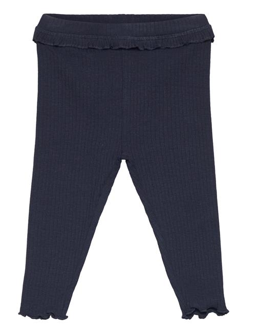 Mango Cotton Ribbed Leggings Mango Navy