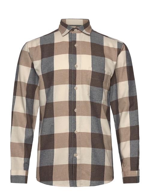 Checked Twill Shirt L/S Lindbergh Beige