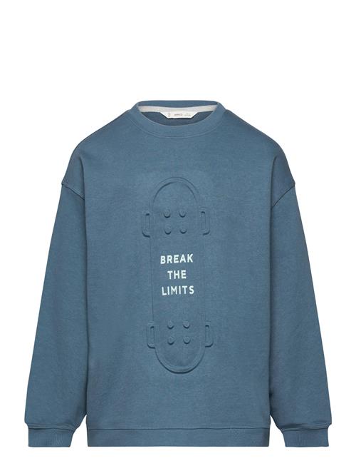 Embossed Design Sweatshirt Mango Blue