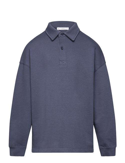 Long Sleeves Cotton Polo Mango Navy