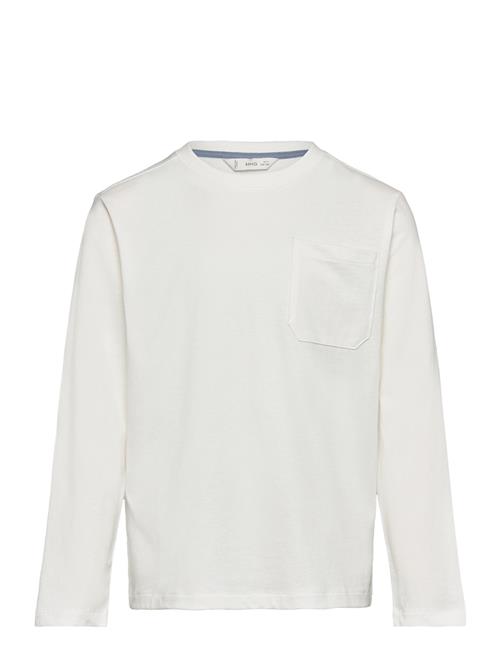 Long Sleeve Cotton T-Shirt Mango White