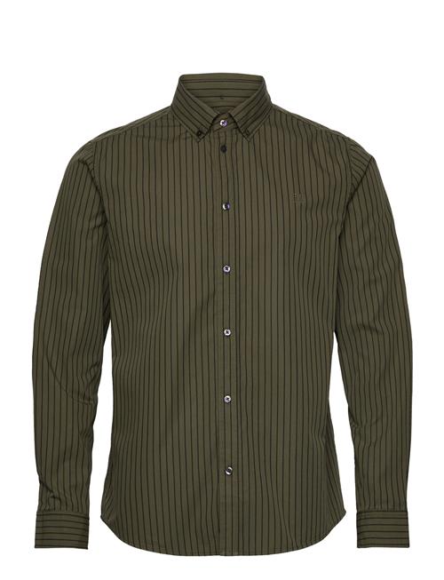 Les Deux Kristian Stripe Poplin Shirt Les Deux Green