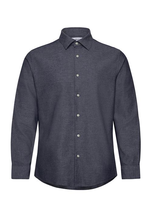 Slhreg-Bond Knitted Shirt Ls Selected Grey
