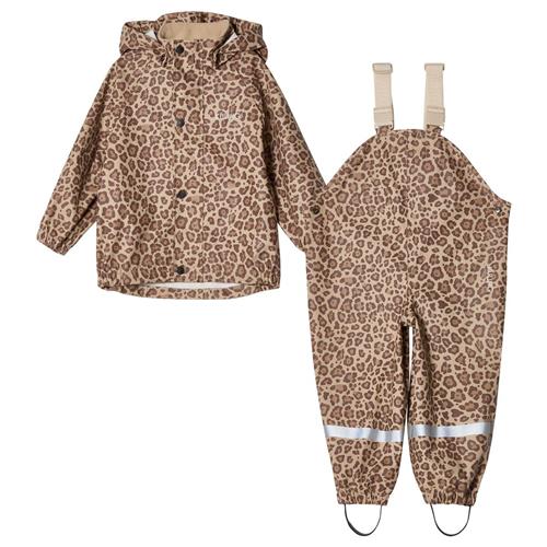 Se Kuling San Marino Genanvendt Leopardmønstret Regnsæt Walnut | Brun | 86/92 cm ved Babyshop