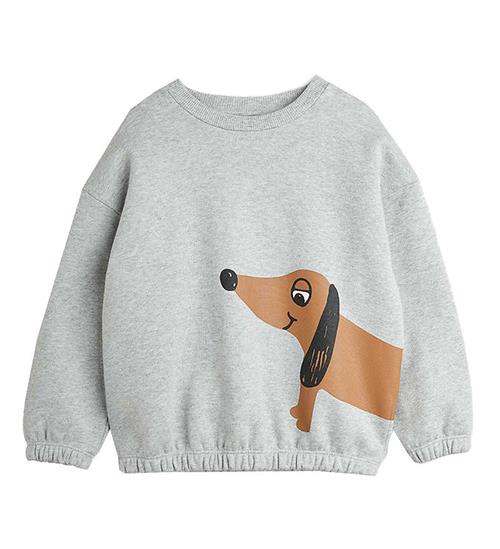 Se Mini Rodini Mini Rodini Sweatshirt - Dog - Grey Melange ved KidsWorld