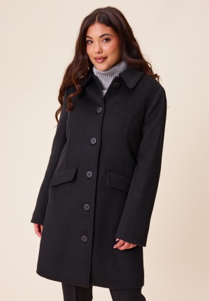 Happy Holly Straight Wool Blend Coat Black 32/34