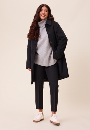 Happy Holly Straight Wool Blend Coat Black 52/54