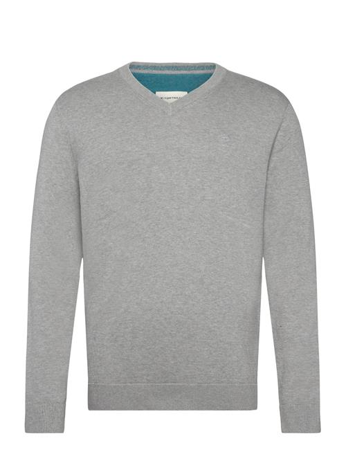 Se Tom Tailor Basic V-Neck Knit Tom Tailor Grey ved Booztlet