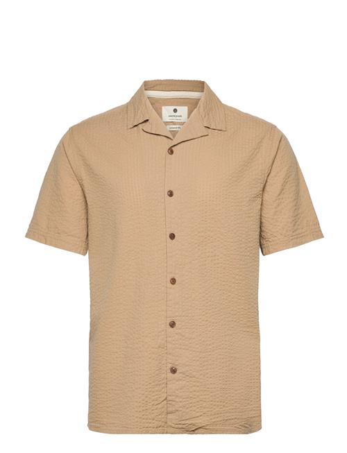 Akleo S/S Seersucker Shirt Anerkjendt Beige