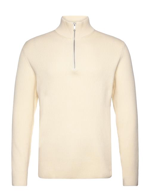 Se Lindbergh Half Zip Rib Knit Lindbergh Cream ved Booztlet