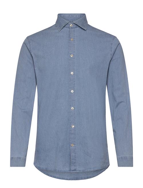 Lindbergh Soft Indigo Stretch Shirt L/S Lindbergh Blue