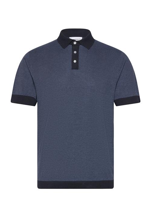 Knitted Polo S/S Contrast Lindbergh Blue