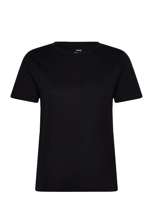 Mango Short-Sleeved Cotton T-Shirt Mango Black