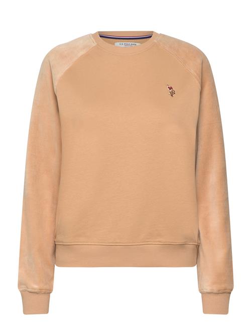 Se U.S. Polo Assn. Erla Cr Ve Sw Uspa W Sweat U.S. Polo Assn. Beige ved Booztlet