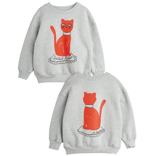 Mini Rodini GOTS Cat Sweatshirt Gråmeleret | Grå | 104/110 cm