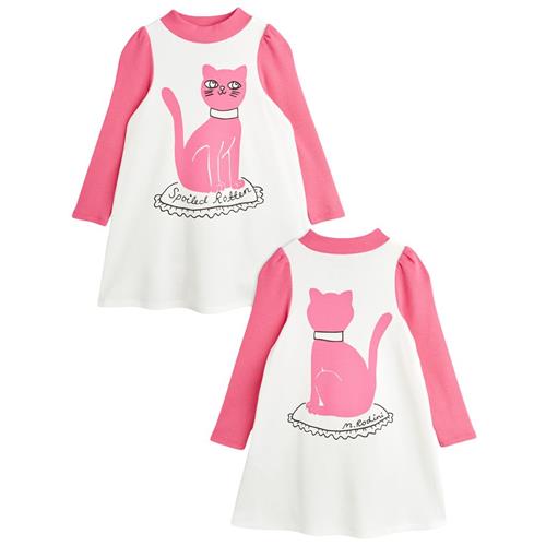 Se Mini Rodini GOTS Cat Kjole Hvid | Hvid | 80/86 cm ved Babyshop