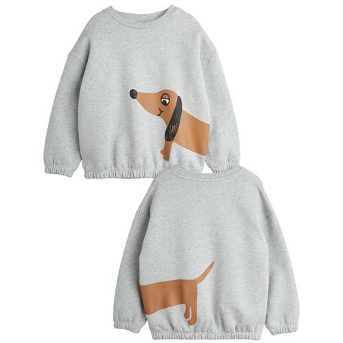 Se Mini Rodini GOTS Dog Sweatshirt Gråmeleret | Grå | 116/122 cm ved Babyshop