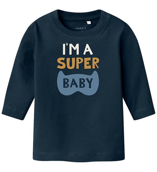 Se Name It Bluse - NbmVacion - Dark Sapphire/I`m A Super Baby ved KidsWorld